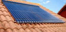House with a typical solar water heating system